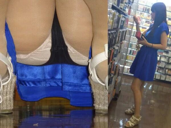 しゃがみパンチラエロ画像