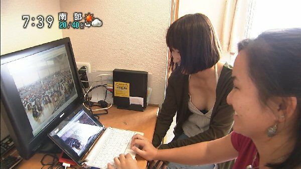 テレビ胸チラエロ画像