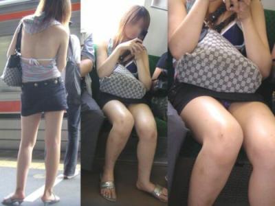 素人セクシーエロ画像34枚！電車内で見つけた胸元やお股がエロい女性を隠し撮りのサムネイル画像