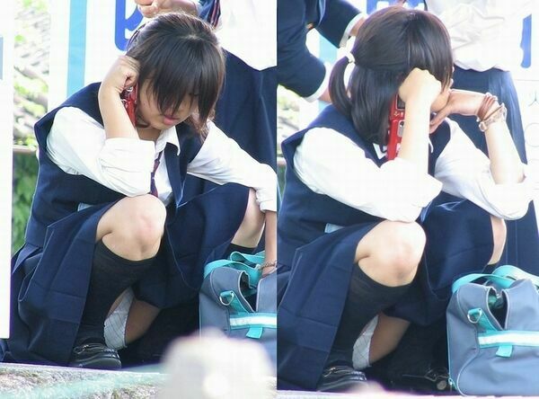 JKしゃがみパンチラ 13枚目