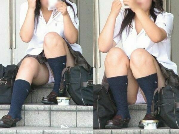 JKしゃがみパンチラ 98枚目